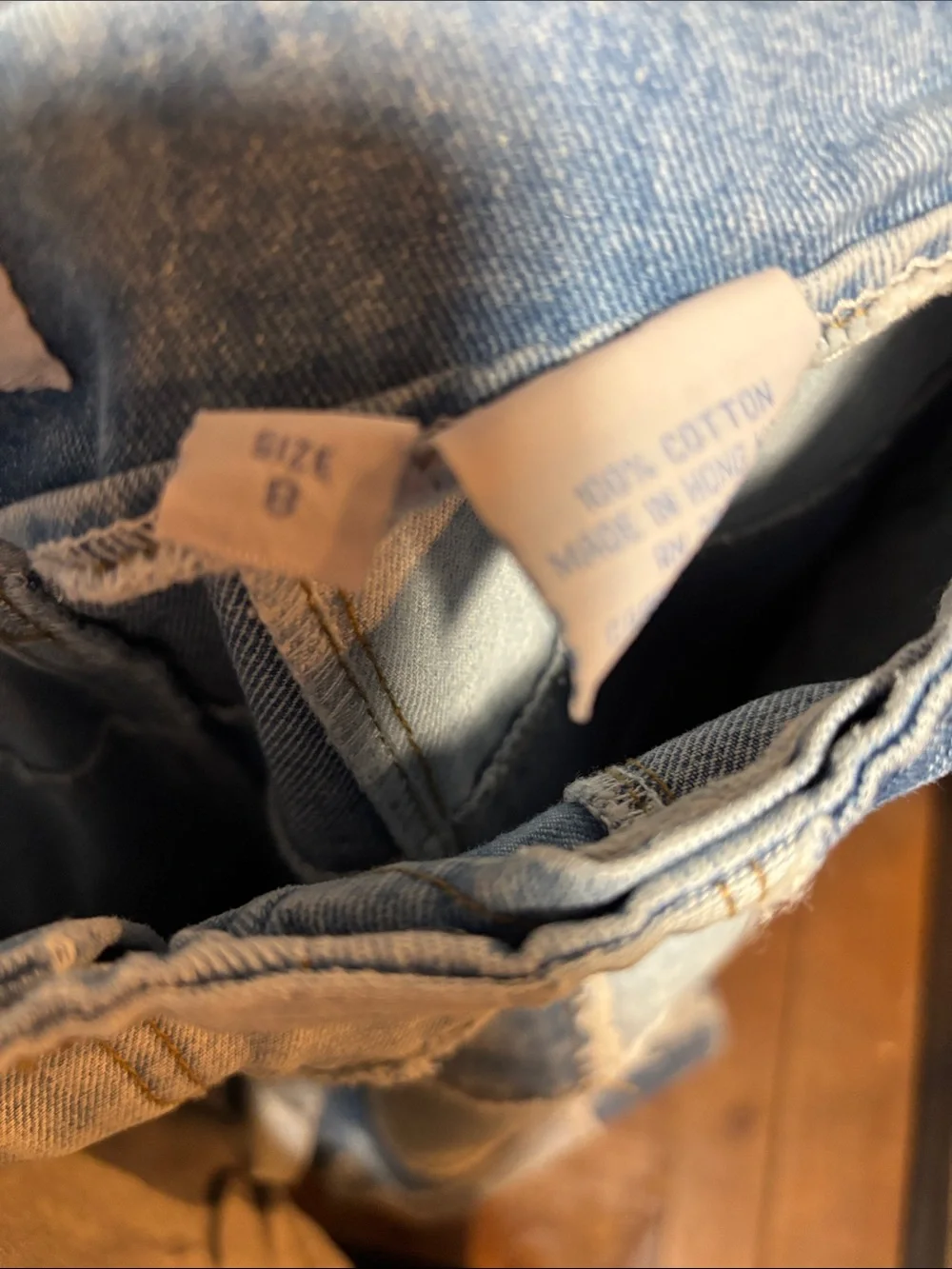 Patchwork Two-Tone Blue Denim Pants - Picture 6 of 9